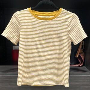 Yellow and White Striped T-Shirt